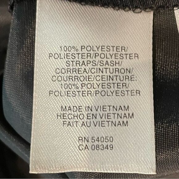 Evan Picone Chiffon Maxi Dress Ribbon Wrapped & Draped Waist Black‎ Size 6 - Picture 9 of 9